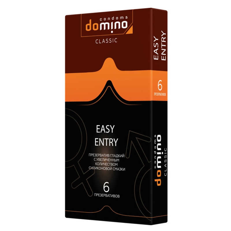 Презервативы "Domino Easy Entry" с увеличенным количеством смазки, 6шт 