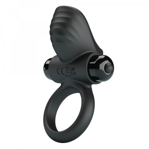 Кольцо эрекционное с большим клиторальным стимулятором"Pretty Love" с вибрацией, черное