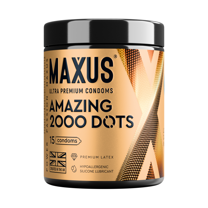 Презервативы рельефные "Maxus 2000 Amazing Dots" 2000 точек, 15шт 